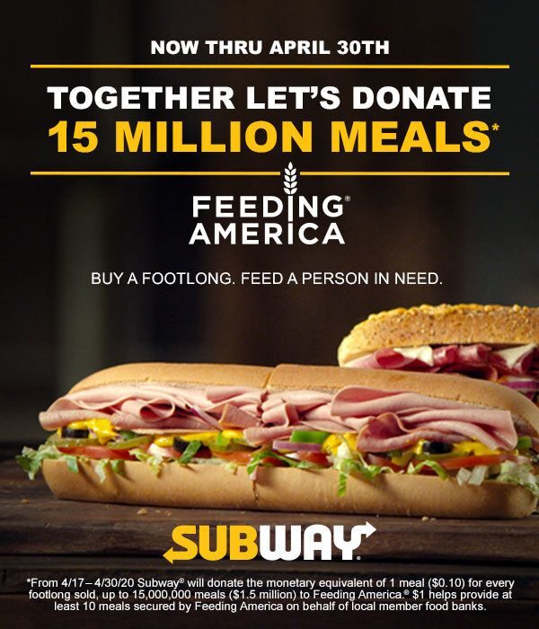 subway-restaurants-and-feeding-america-partner-to-provide-15-million-meals