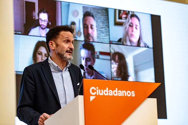 El portavoz parlamentario de Ciudadanos, Edmundo Bal, en la rueda de...
