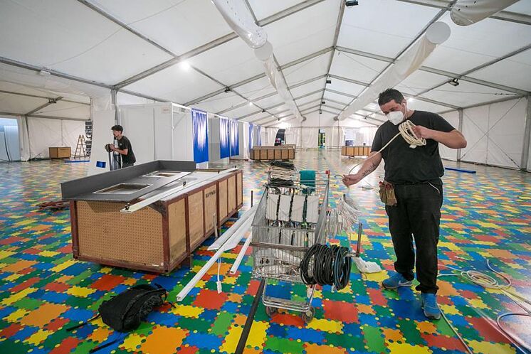 Desmontaje del hospital de campa