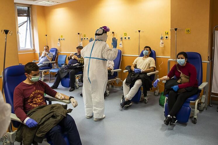 Salle d'attente de l'hôpital de Madrid