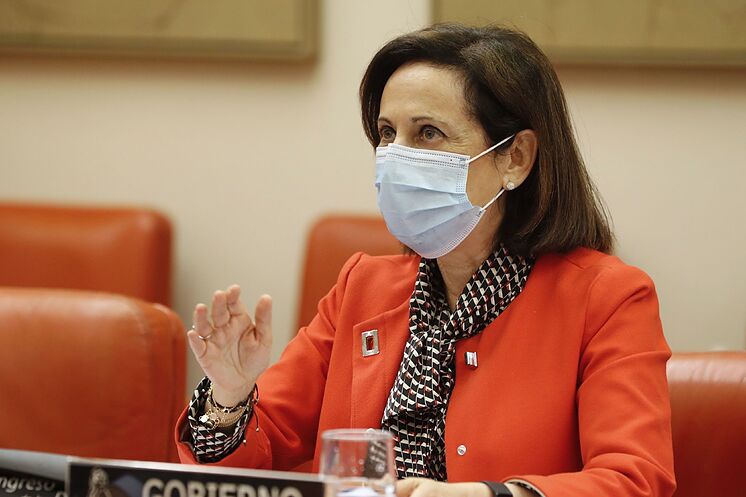 La ministra de Defensa, Margarita Robles, este lunes en el Congreso.