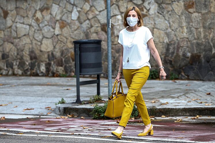 L'ancienne présidente du Parlement, Carme Forcadell, lors d'une de ses sorties ...