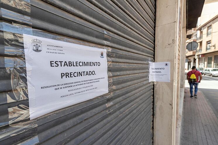 Le pub de Totana a fermé pour avoir été un foyer possible de la pandémie.