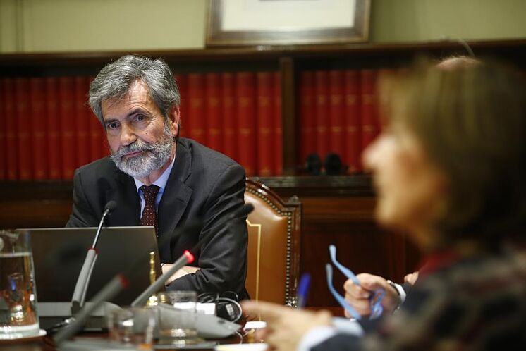 Le président du Conseil Carlos Lesmes lors d'une réunion