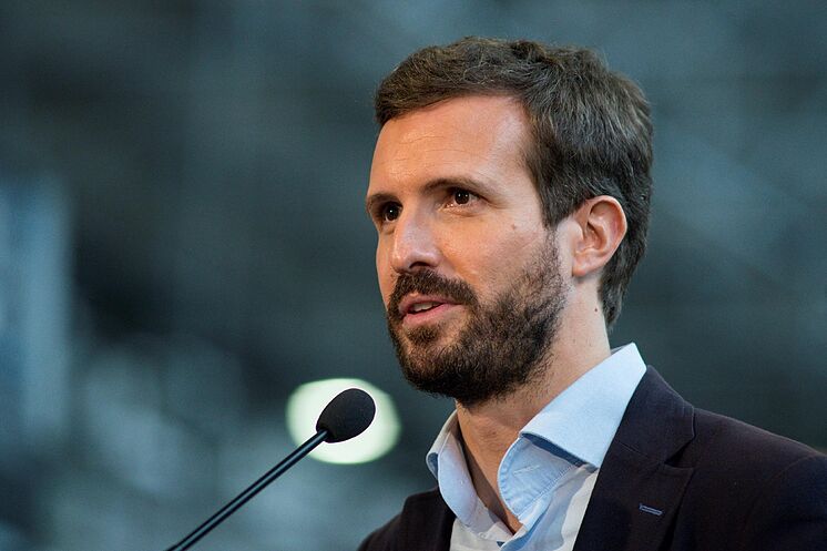 Le président du PP, Pablo Casado, lors d'un événement organisé ce jeudi ...