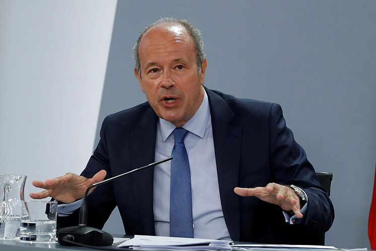 Juan Carlos Campo, lors d'une conférence de presse après le Conseil des ministres.