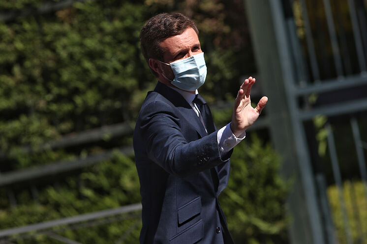 Le président du PP, Pablo Casado, hier, à l'occasion du 40e anniversaire de ...