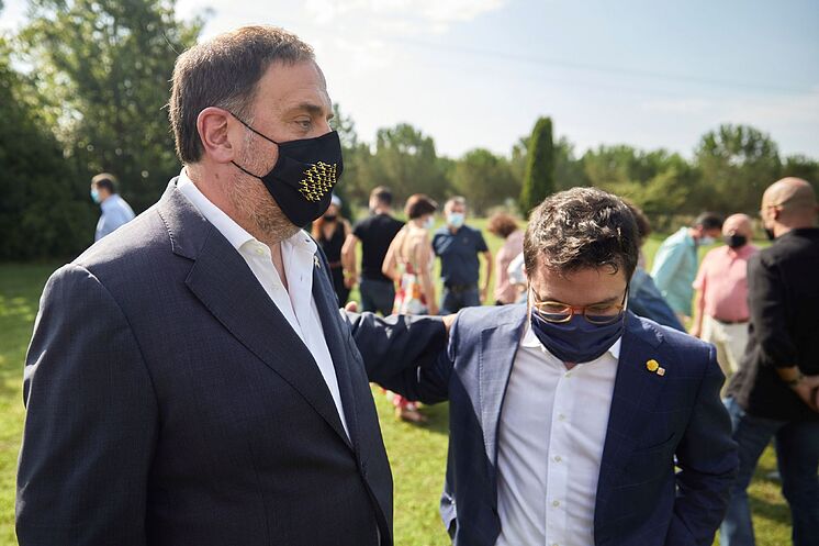 Le président d'ERC, Oriol Junqueras et le vice-président du gouvernement ...