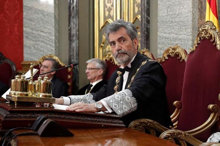 Le président du CGPJ, Carlos Lesmes, dans un acte au siège de ...