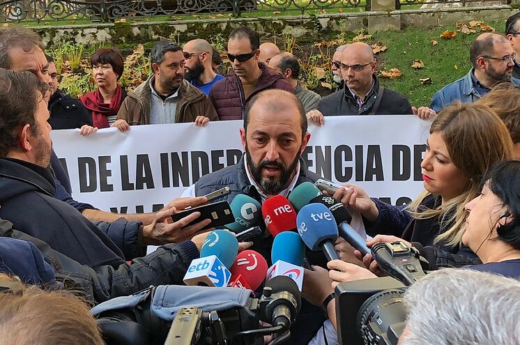 Le secrétaire général du SUP, Mariano Rodado, lors d'une apparition avant ...