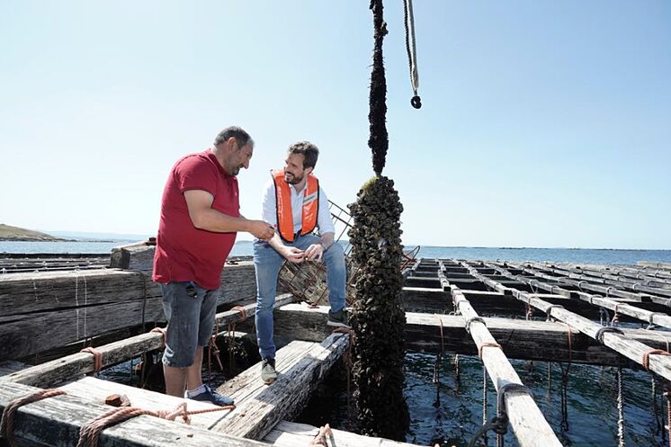 Pablo Casado, lors de sa visite d'un atelier de production