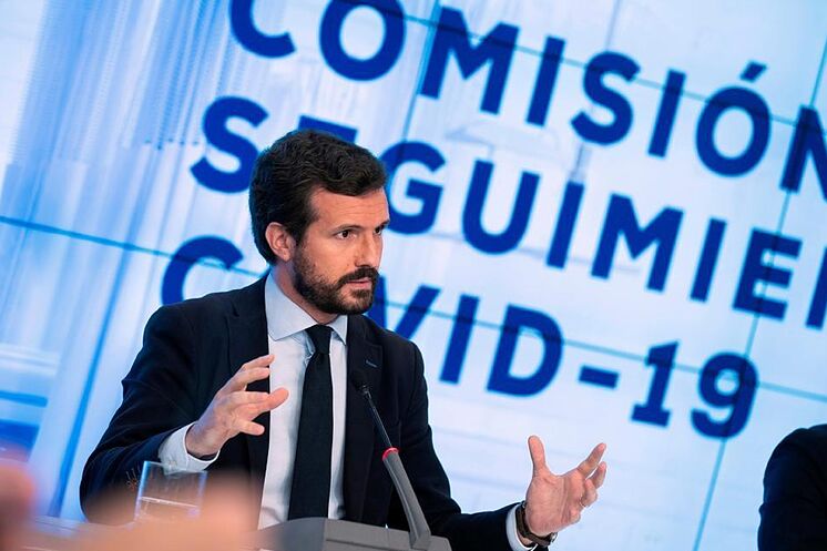 Pablo Casado, lors de la réunion