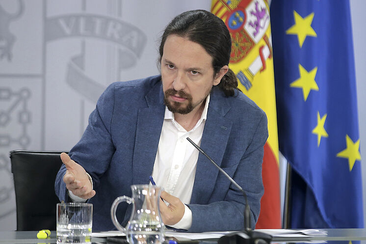 Le deuxième vice-président du gouvernement, Pablo Iglesias, à Moncloa ...