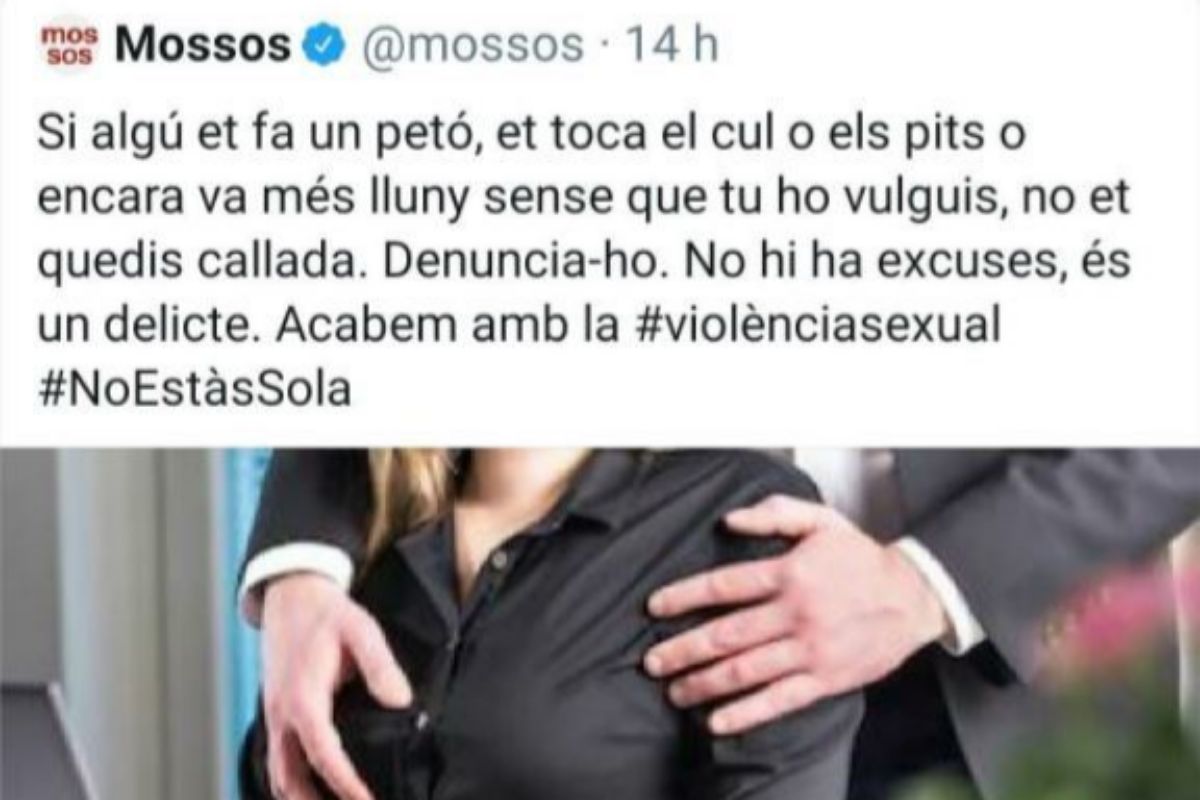 Tweet supprimé du compte Mossos.