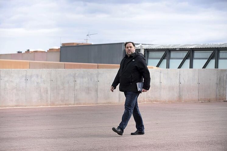 Oriol Junqueras en mars dernier lors de sa première sortie du ...