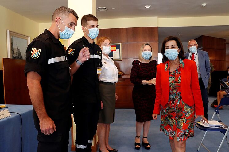 La ministre de la Défense, Margarita Robles, ce jeudi à Madrid.