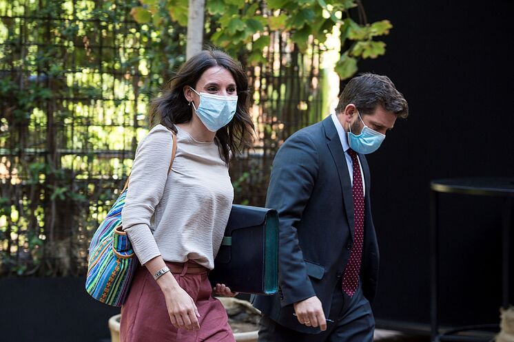 La ministre de l'Égalité, Irene Montero, à son arrivée à la conférence ...