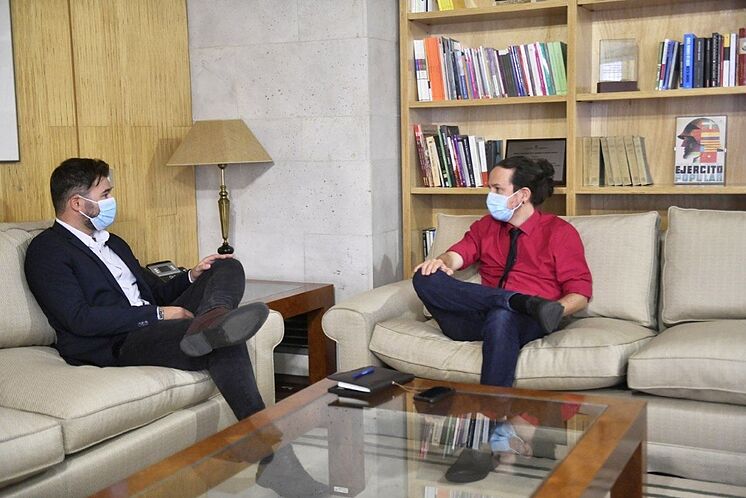 Le deuxième vice-président du gouvernement, Pablo Iglesias, lors de son ...