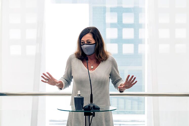 Le président des îles Baléares, Armengol, lors d'un récent événement à Minorque.