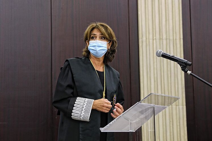 Le procureur général de l'État, Dolores Delgado, dans un acte, en octobre, ...