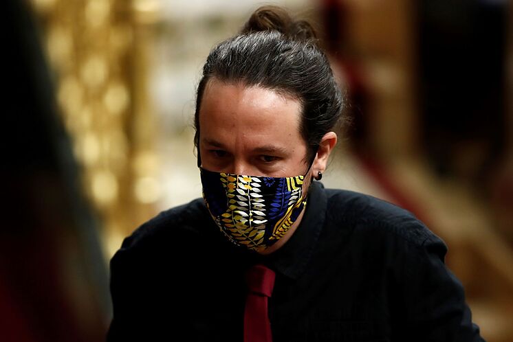 Le deuxième vice-président du gouvernement Pablo Iglesias pendant la ...