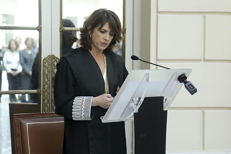 Le procureur général de l'État, Dolores Delgado, lors d'une cérémonie au siège ...
