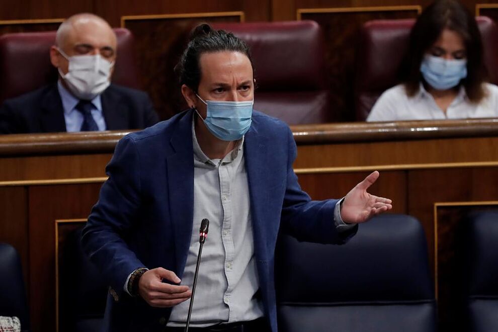 Le deuxième vice-président du gouvernement, Pablo Iglesias, intervient dans ...