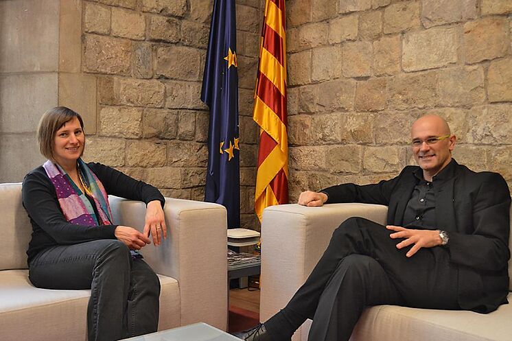 Kapretz avec l'ancien conseiller Romeva en 2016.