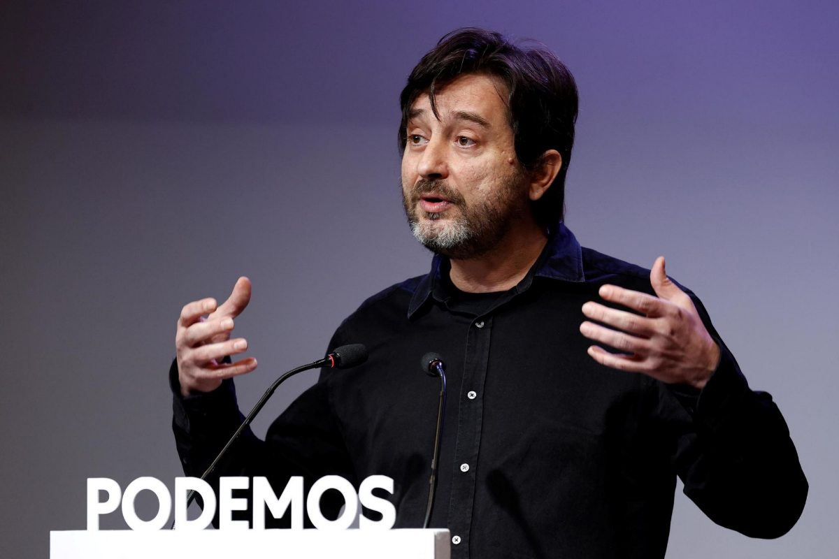 Le porte-parole de Podemos, Rafael Mayoral, ce vendredi, à Madrid.