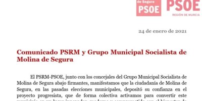 Le maire de Molina de Segura démissionne qui est vacciné contre le coronavirus après avoir perdu le soutien du PSOE
