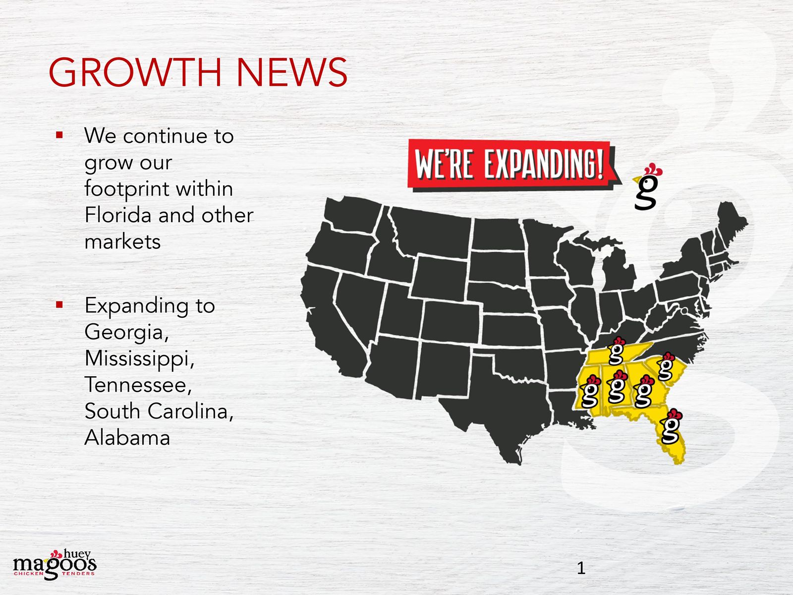 Chicken Tenders de Huey Magoo annonce l'arrivée de nouvelles franchises en Alabama, en Floride et en Géorgie totalisant 150 franchises vendues