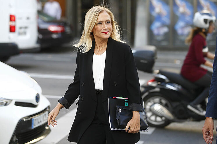 Cristina Cifuentes entre à la Cour nationale en octobre 2019.