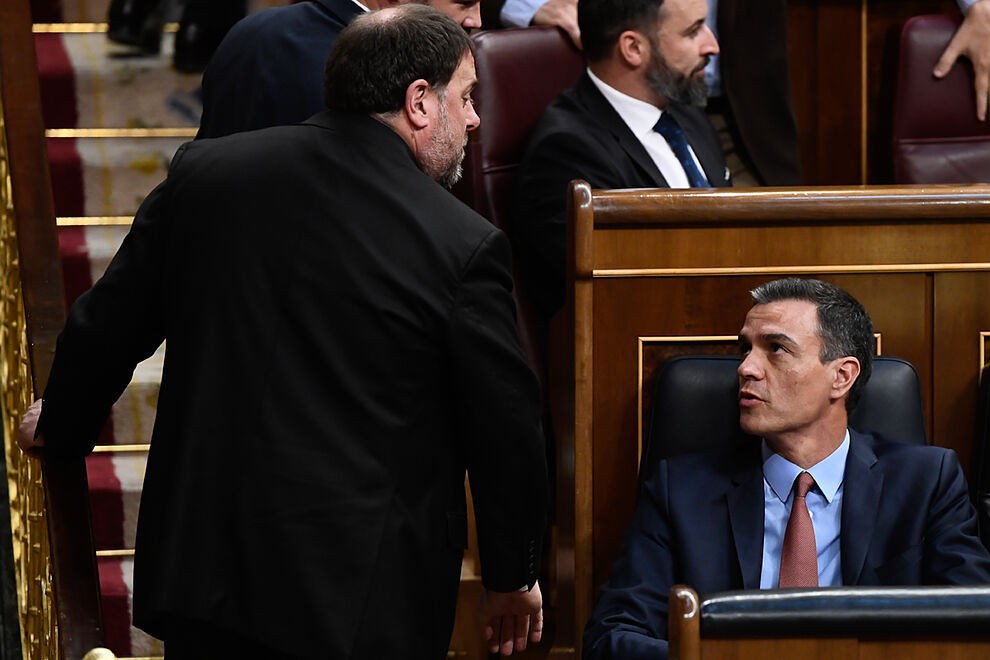 Oriol Junqueras accueille Pedro S