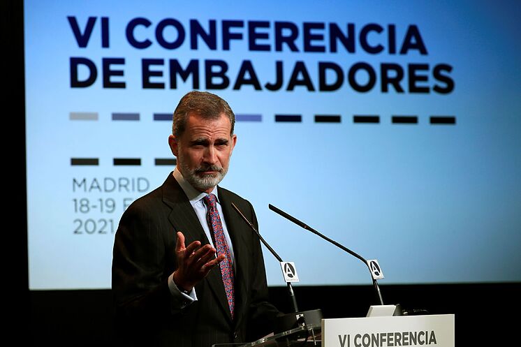Le roi Felipe VI, lors de son discours