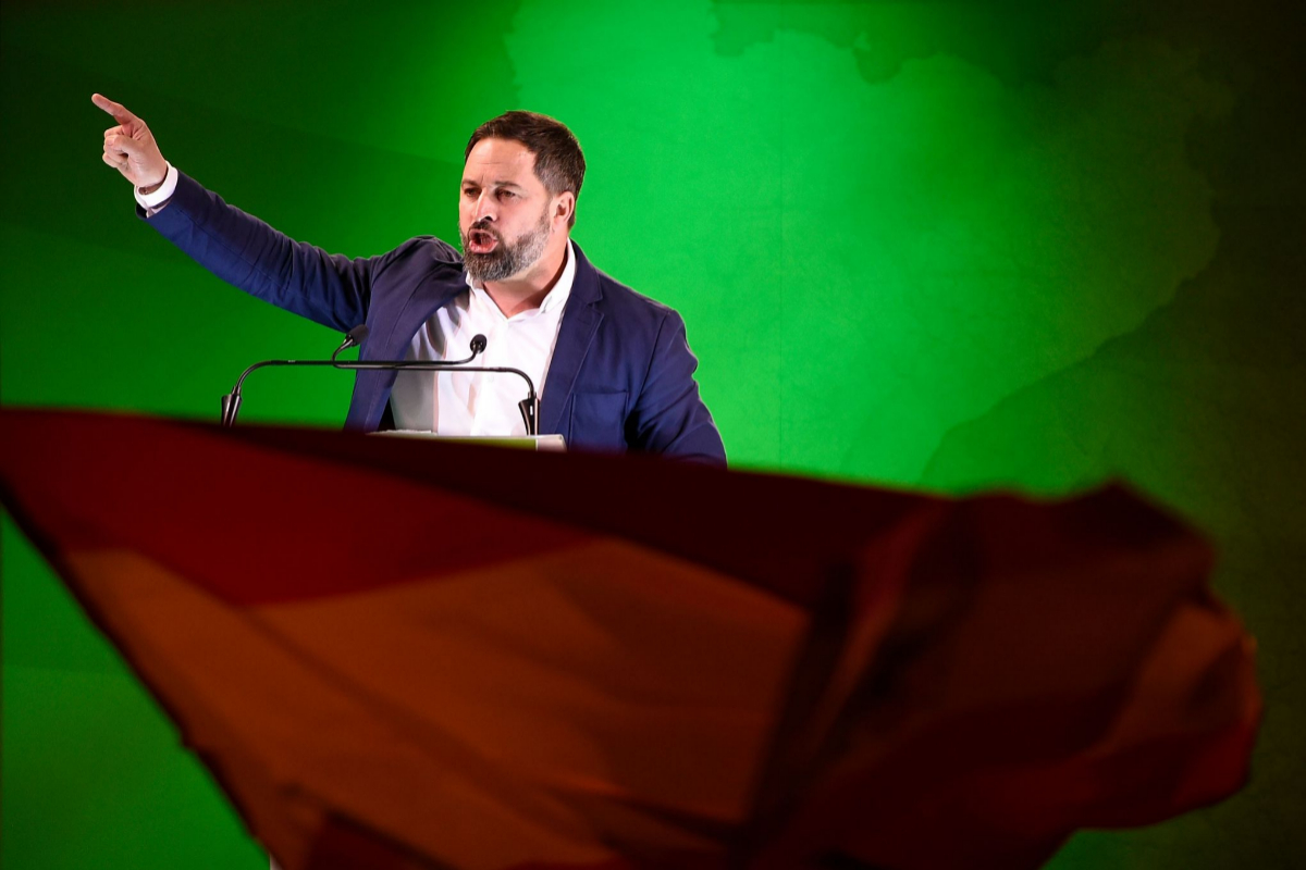 Santiago Abascal lors de la cérémonie de clôture de la campagne