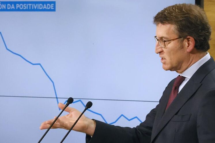 Alberto Núñez Feijóo, lors de son apparition à Santiago de ...