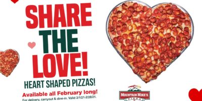 Des pizzas en forme de cœur sont au menu tout au long du mois chez Mountain Mike&rsquo;s Pizza