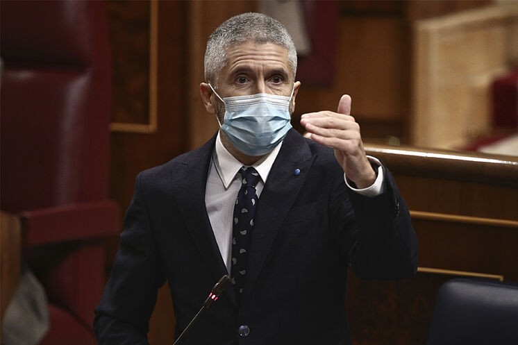 Le ministre de l'Intérieur, Fernando Grande-Marlaska, ce mois-ci, à ...