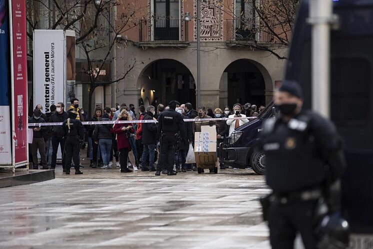 Manifestation contre Vox hier, en L