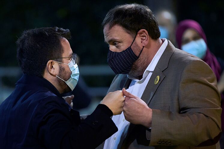 GRAF591.  HOSPITALET DE LLOBREGAT (BARCELONE) .- Le président d'ERC, ...
