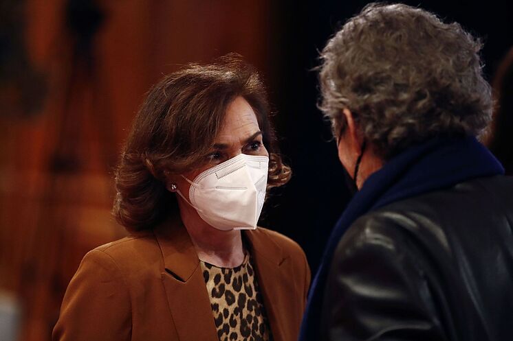 La première vice-présidente du gouvernement, Carmen Calvo, ce mardi, en ...