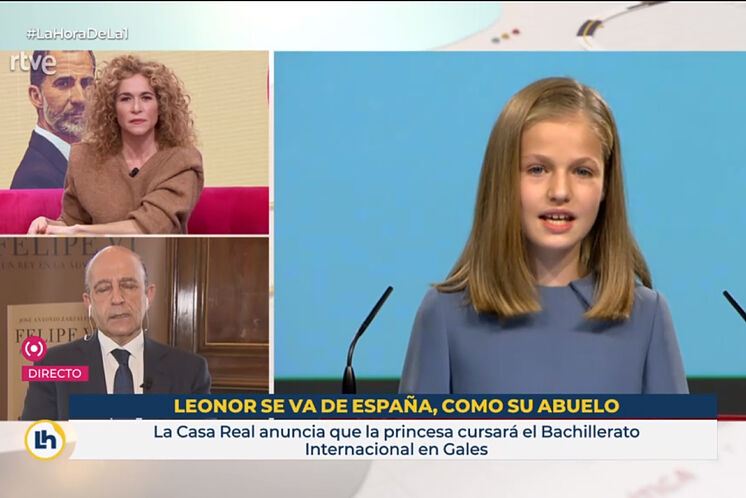 Une capture d'écran du programme & apos; La hora de La 1 & apos;, avec le pol