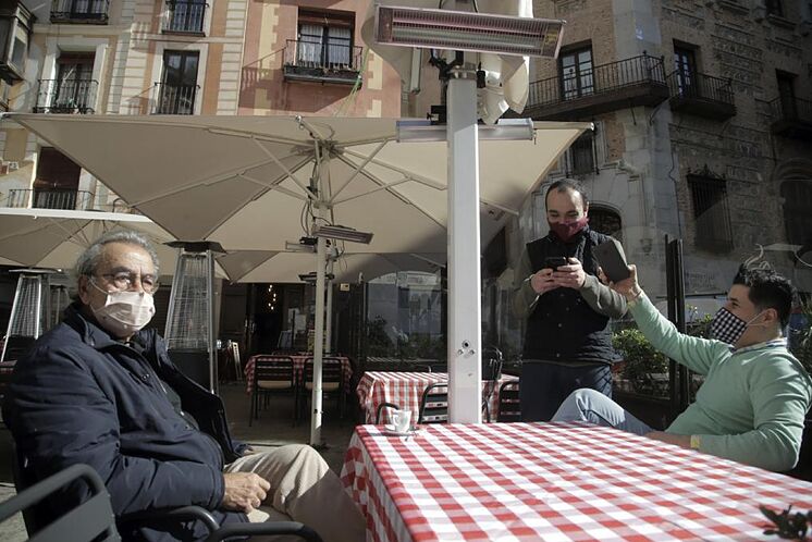 Une terrasse dans un restaurant à Tolède.