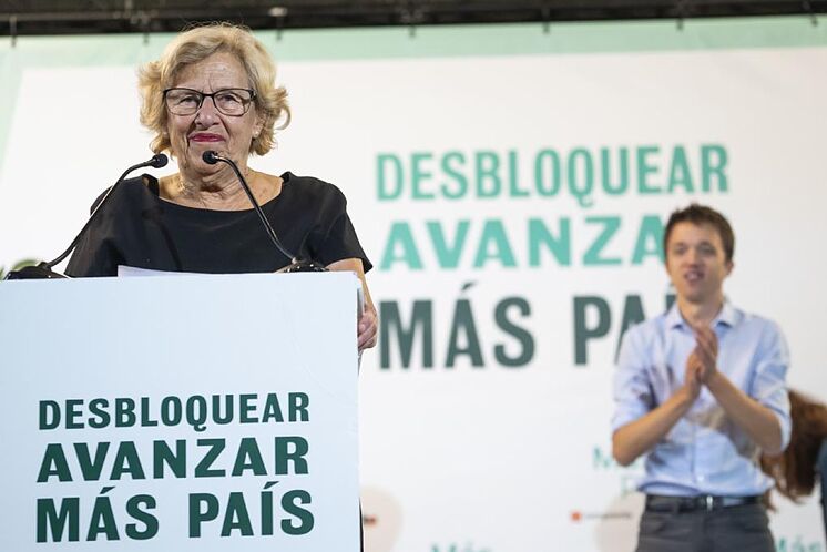 L'ancienne maire de Madrid, Manuela Carmena, lors d'un acte de ...