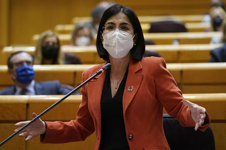 Le ministre de la Santé, Carolina Darias, hier, à la session