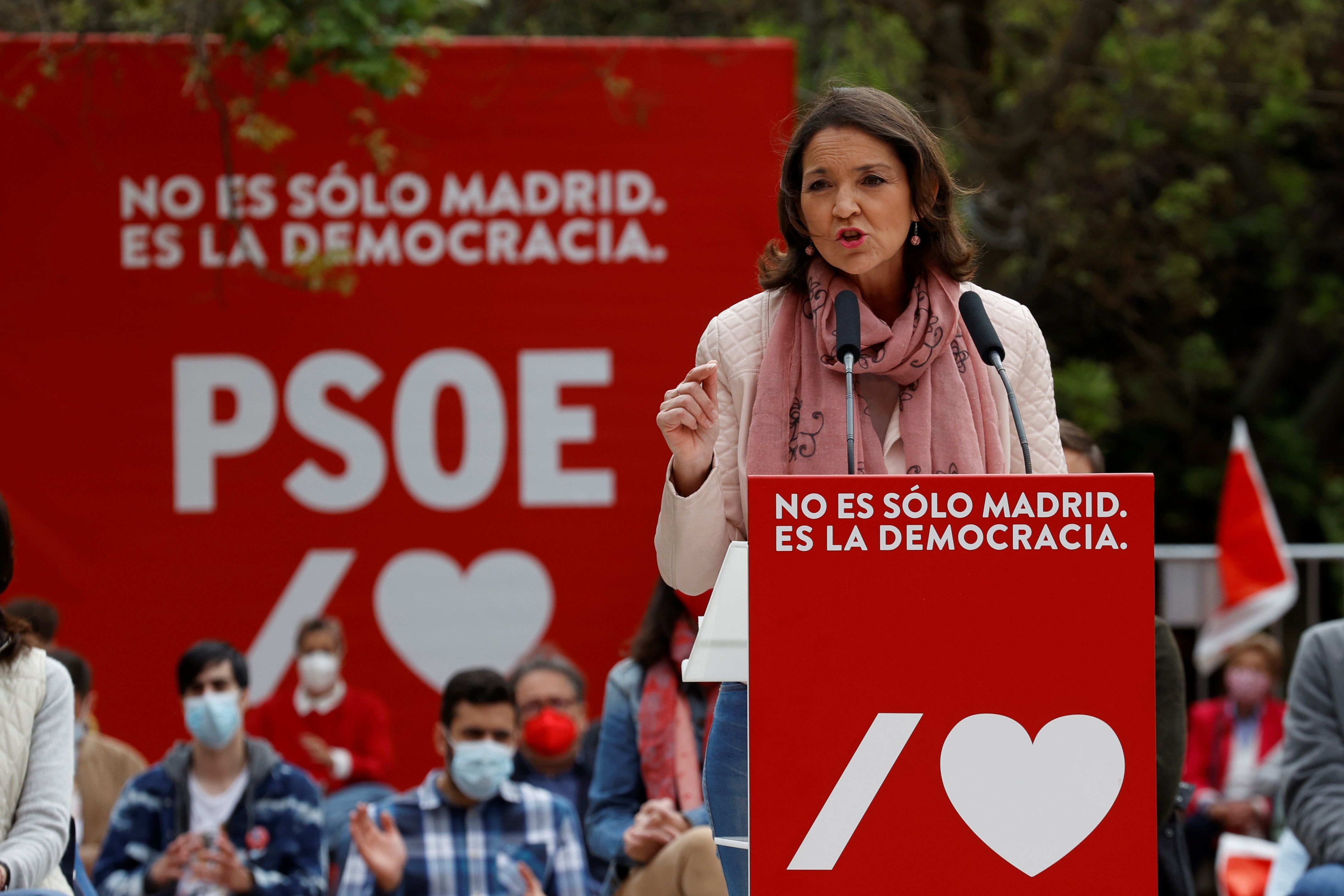 Le ministre de l'Industrie, Reyes Maroto, dans un acte de campa