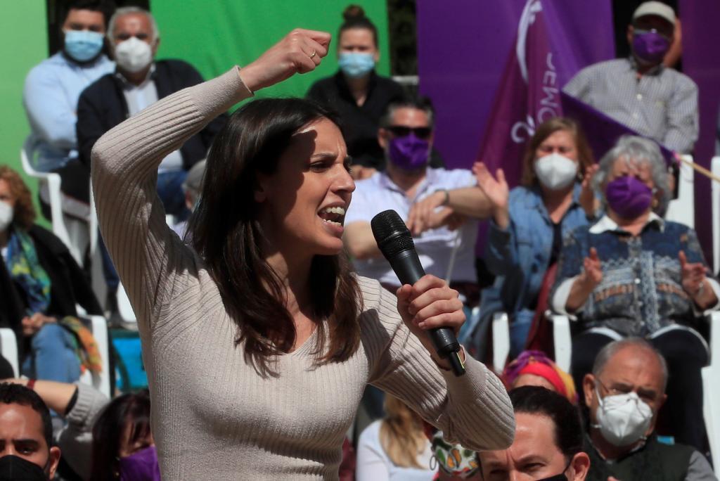 Irene Montero, dans un acte de Podemos à Madrid.