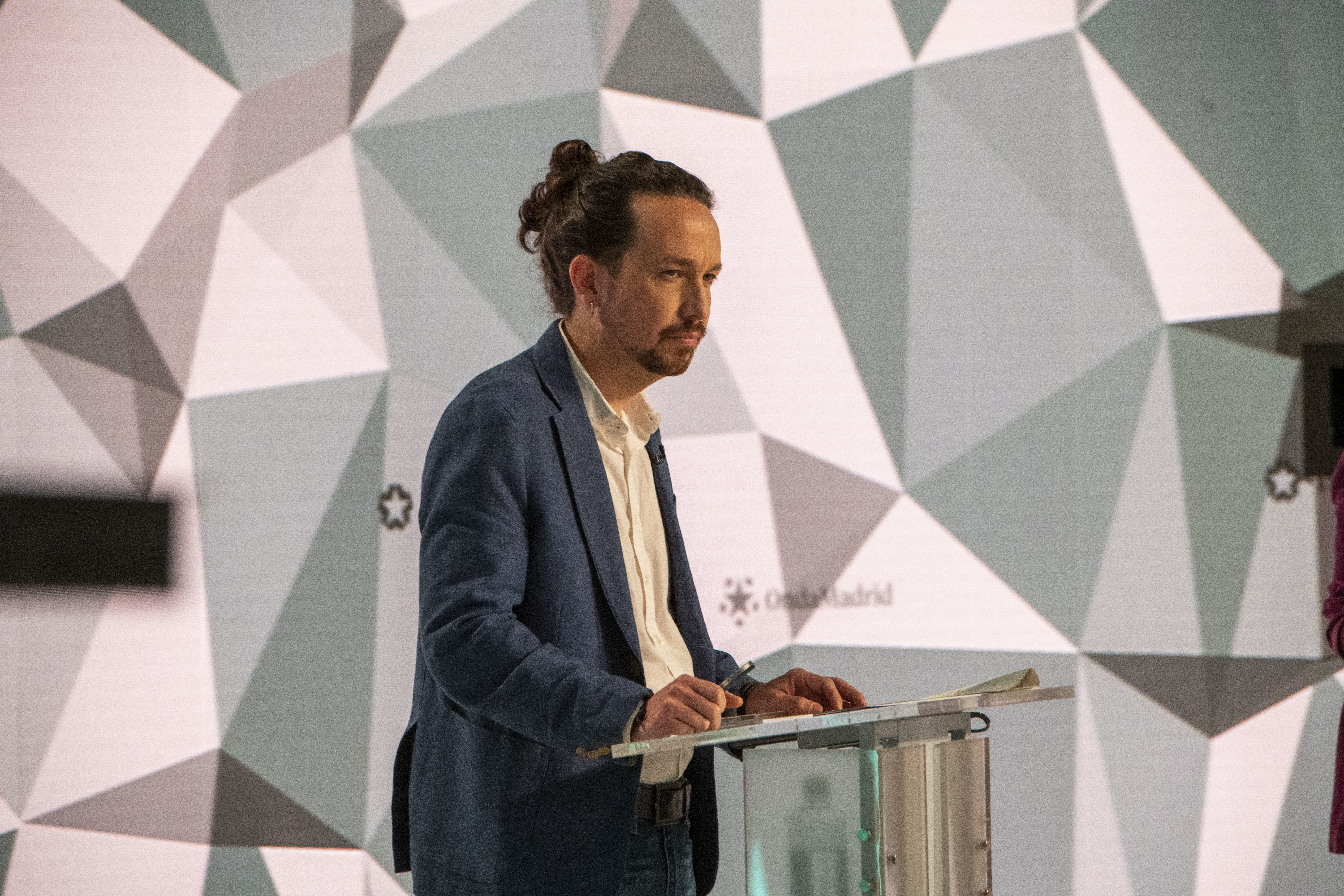Pablo Iglesias, lors du débat sur Telemadrid.
