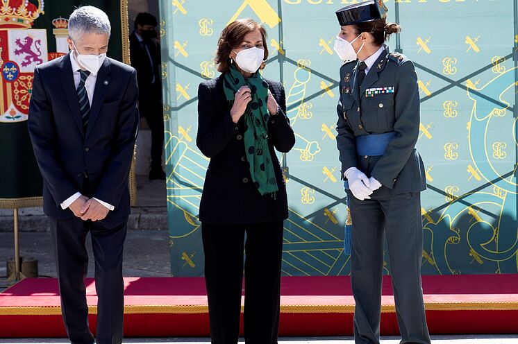 De gauche.  À droite, Fernando Grande-Marlaska, Carmen Calvo et le ...