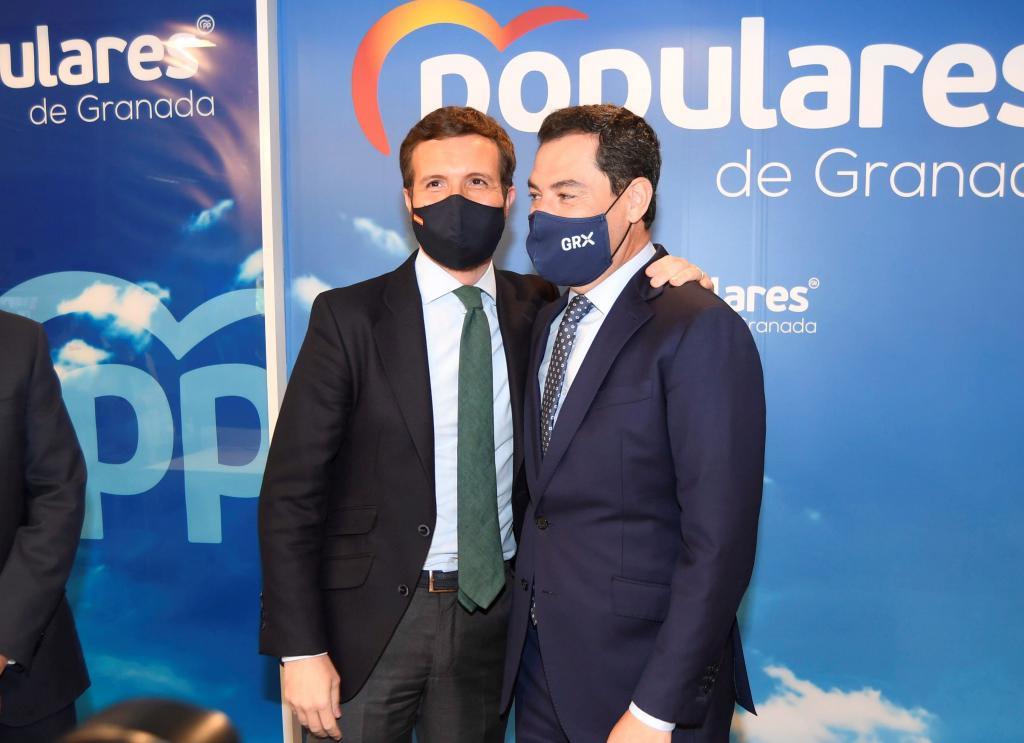 Pablo Casado et Juanma Moreno, lors de la réunion